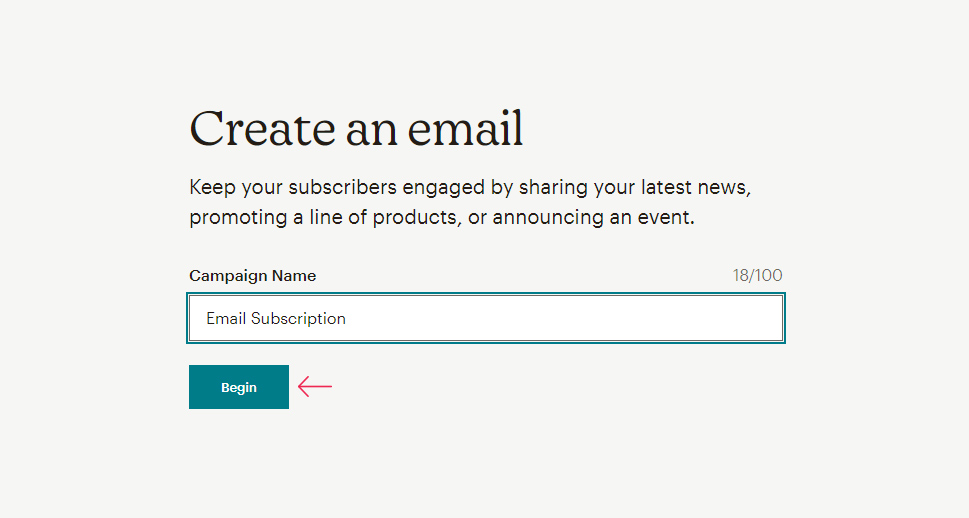 MailChimp Begin