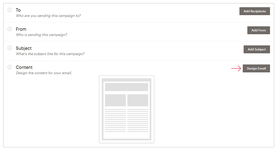 MailChimp Design Email