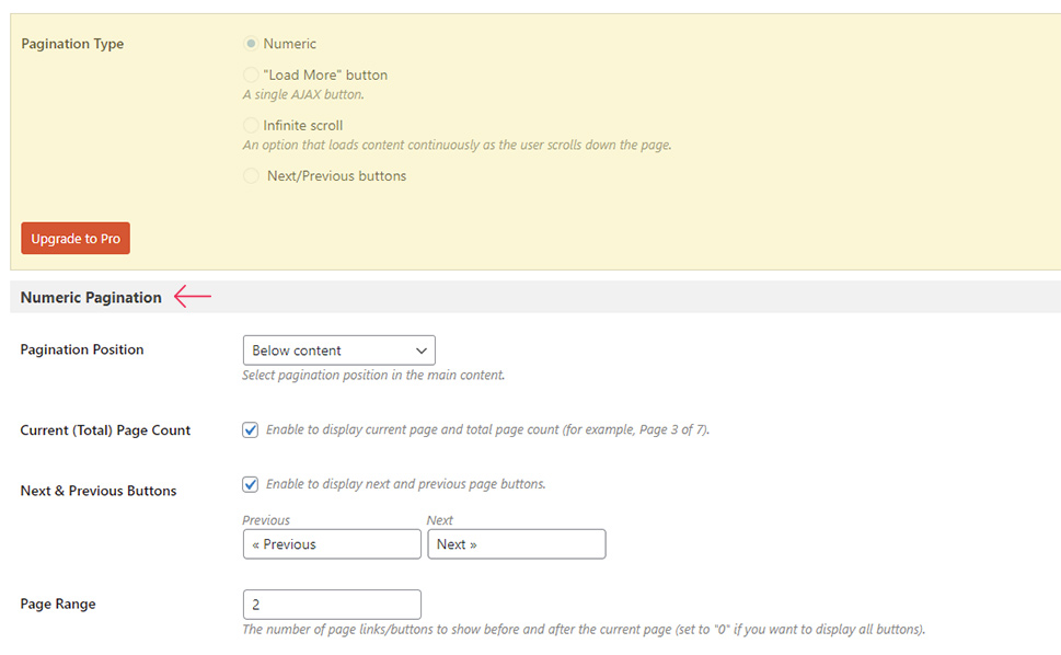 Numeric Pagination