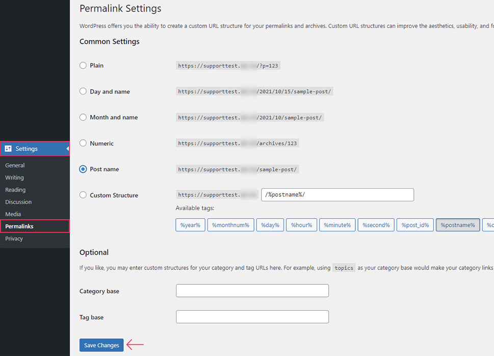 Permalink Settings