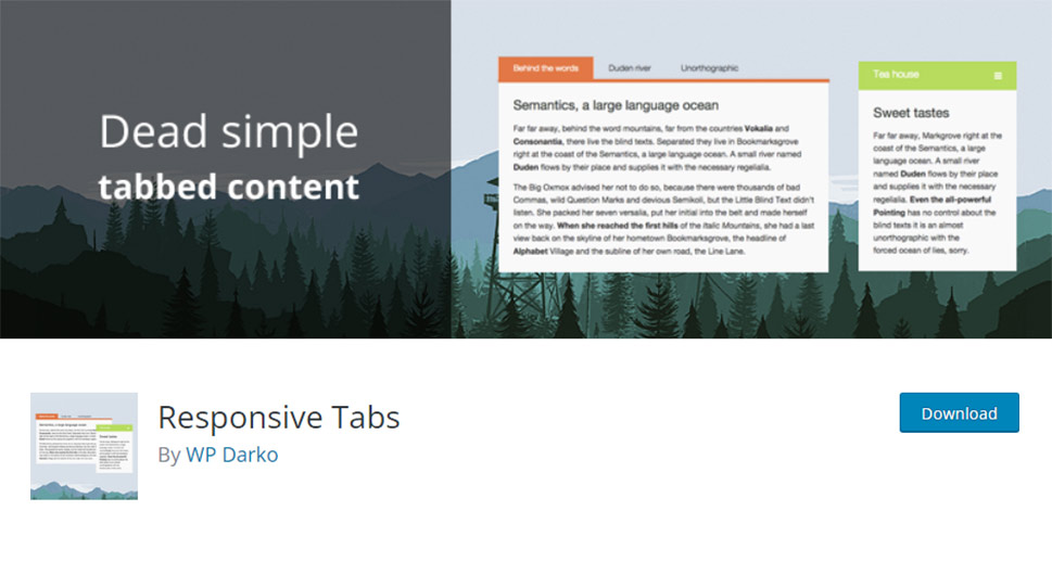 Responsive tabs by WP Darko