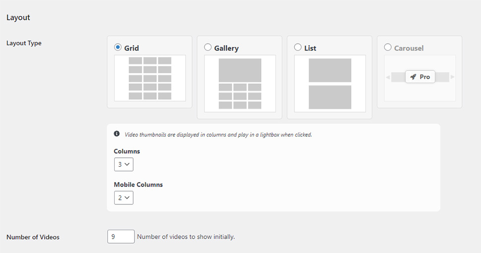 Customize Feeds for YouTube Layout