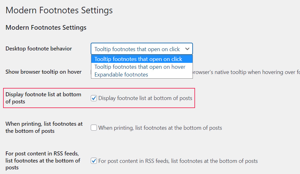 Display Footnote Bottom