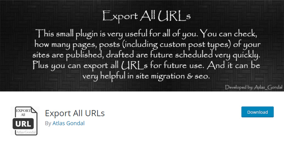 Export All URLs