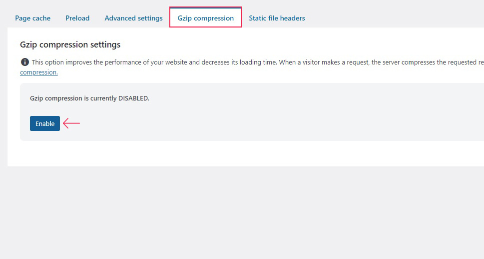 GZIP Compression Enable