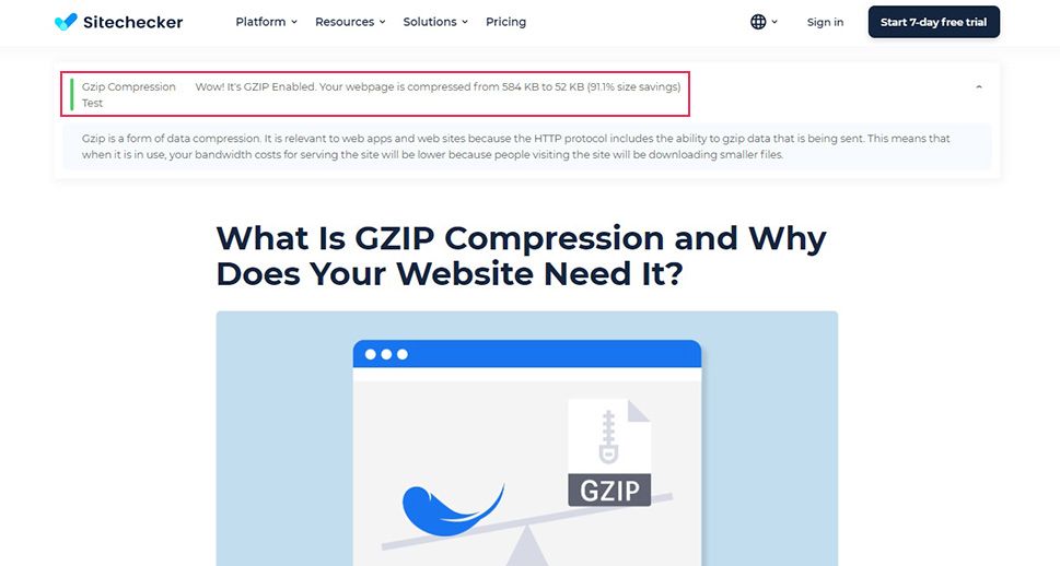 GZIP Compression Test