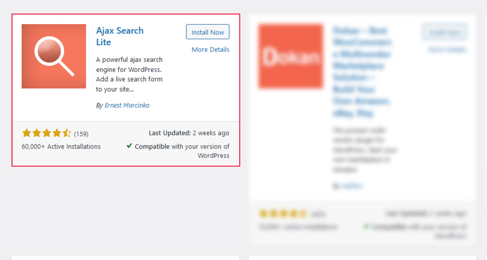Install Ajax Search Lite Plugin