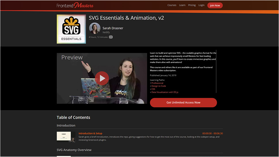 SVG Essentials & Animation, v2 - Frontend Masters