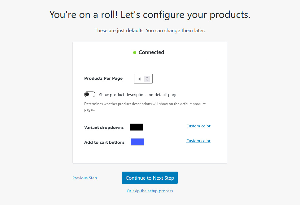 Shopify Configure Products