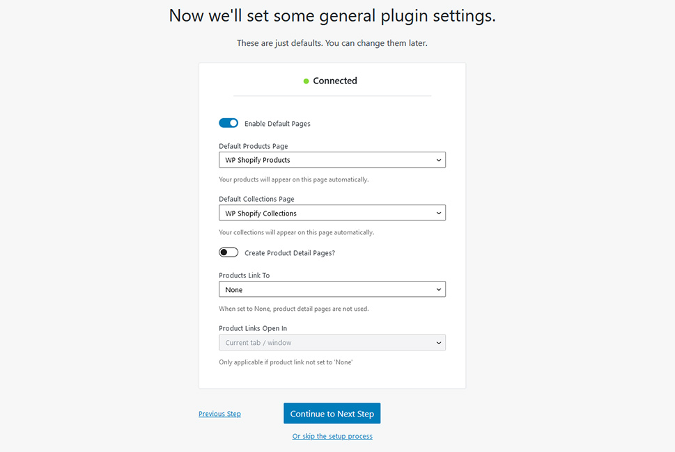 Shopify General Plugin Options