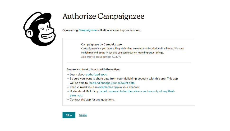 Campaignzee and app authorization