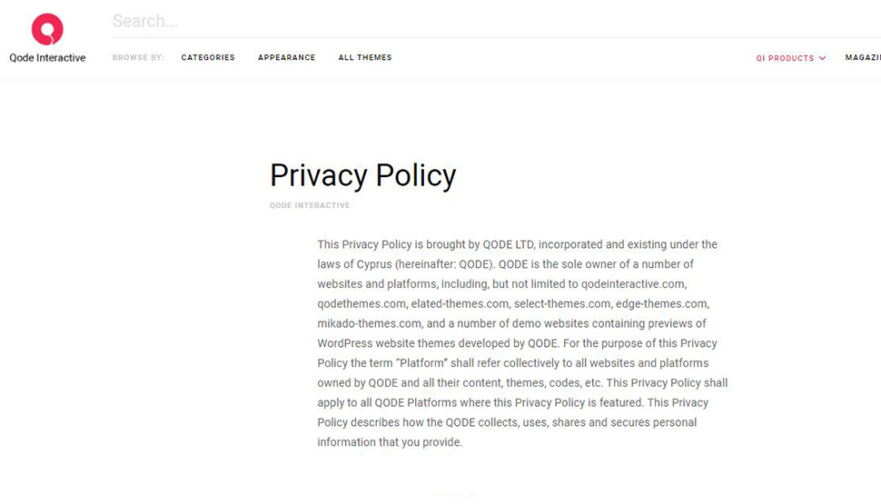 Privacy Policy Page