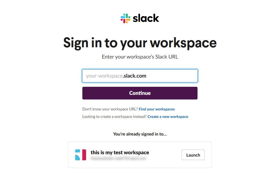 Sign in to Slack