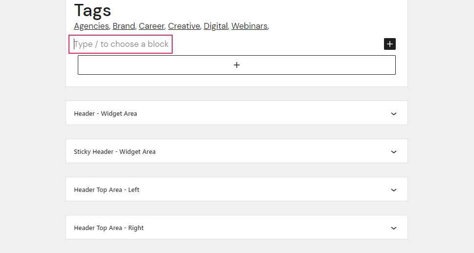 Type Choose a Block