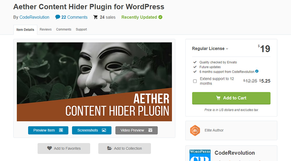 Aether Content Hider Plugin for WordPress