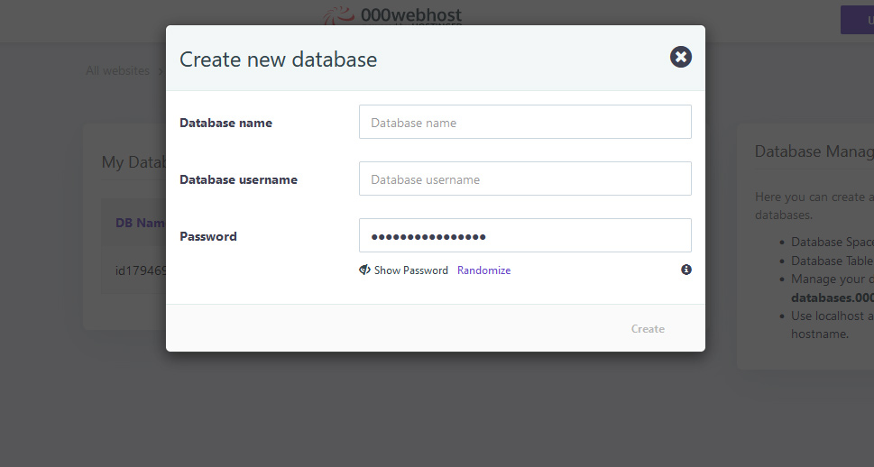 Create New Database