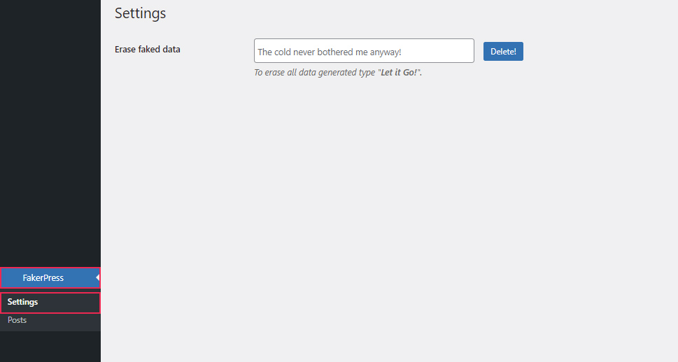 FakerPress Settings