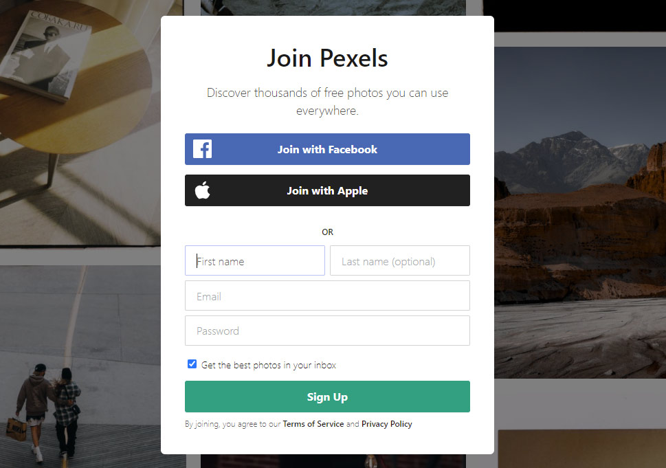 Join Pexels