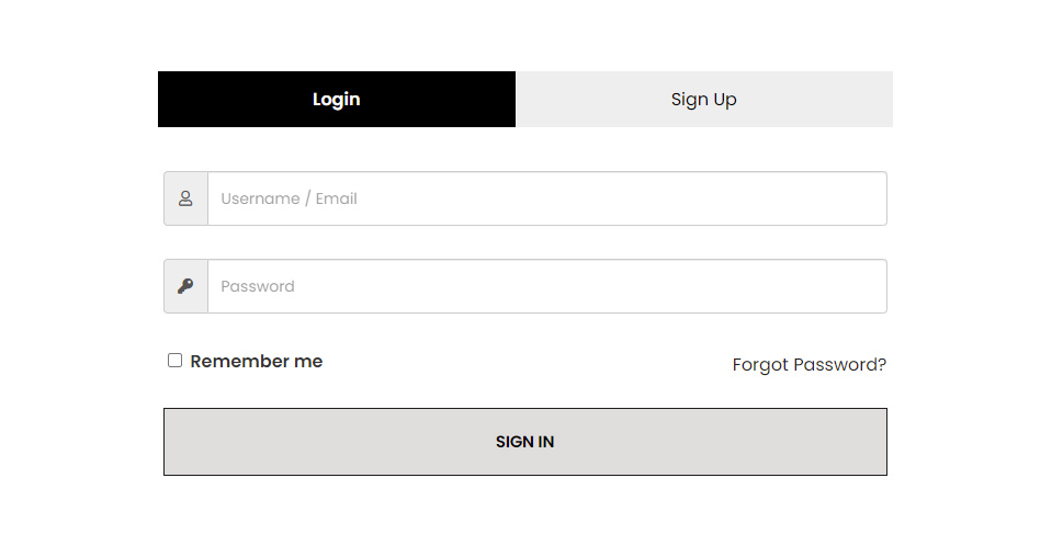 Login Form Preview