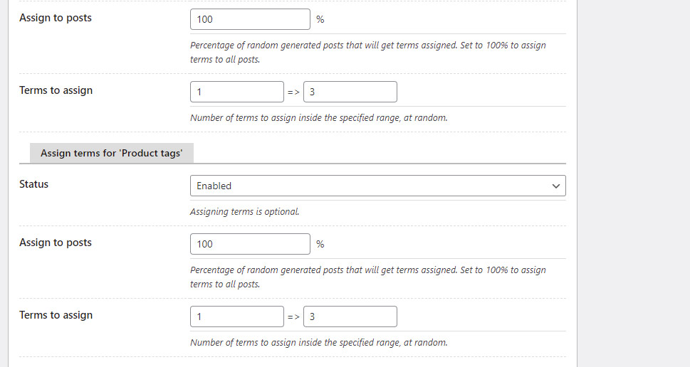 Products Assign Terms