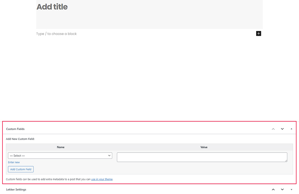 Custom Fields