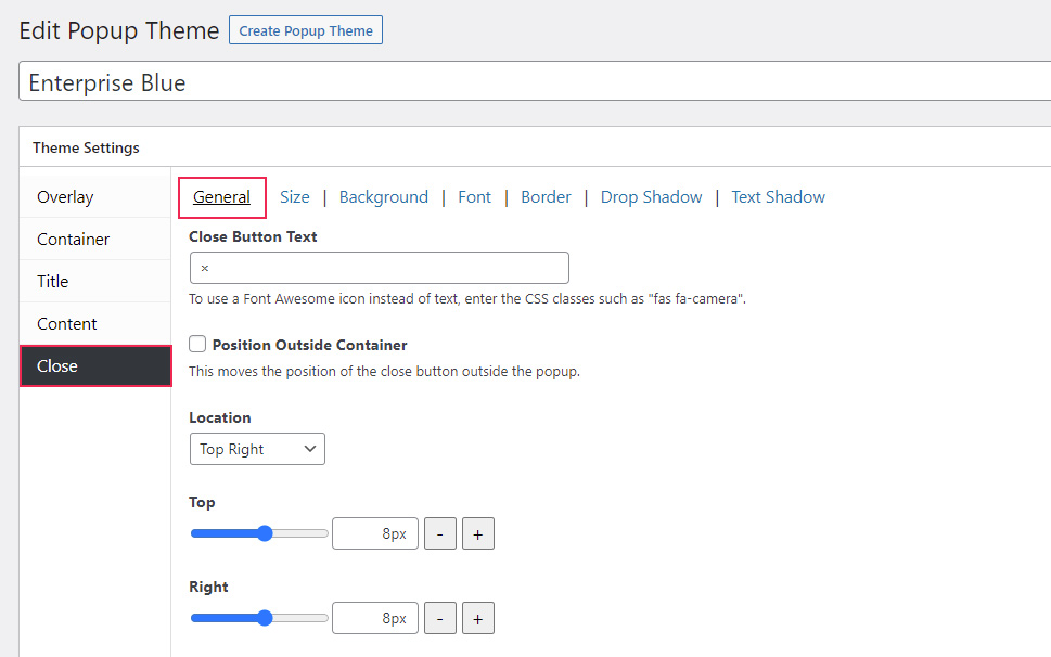Popup Themes Close General