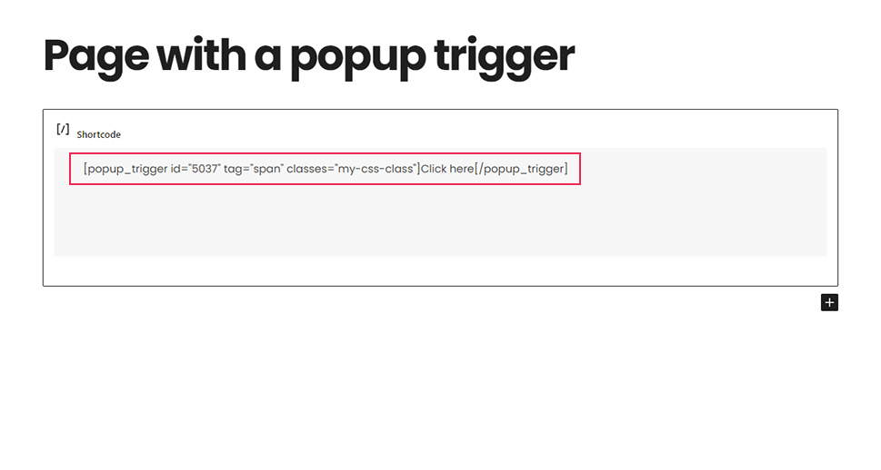 Popup Trigger Shortcode