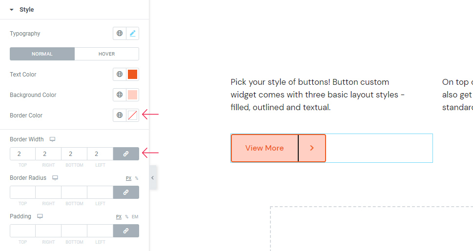 Qi Button Border Color and Width