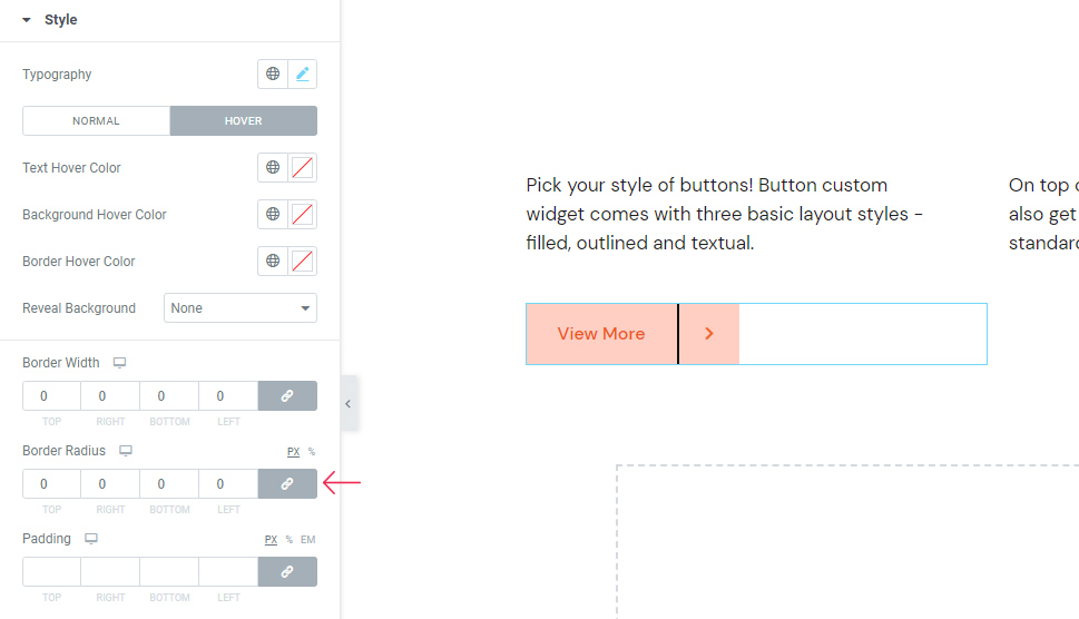 Qi Button Border Radius