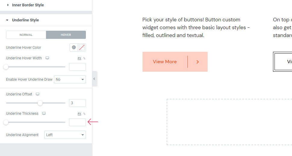 Qi Button Underline Thickness