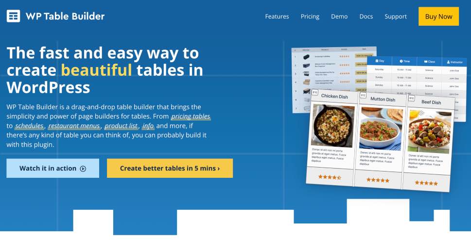 WP Table Builder