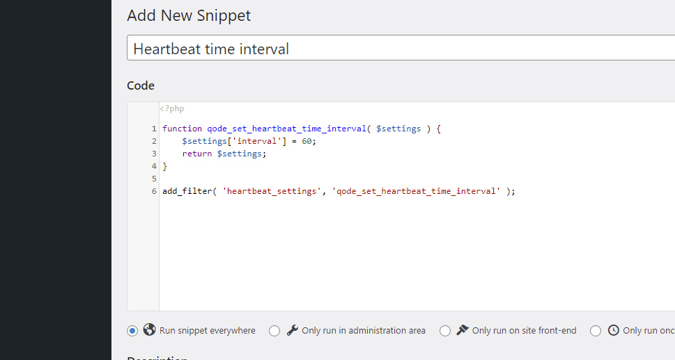 Add New Snippet Code