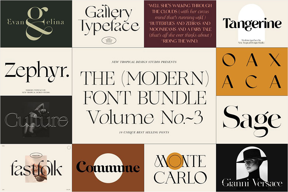 Modern Font Bundle by New Tropical Design