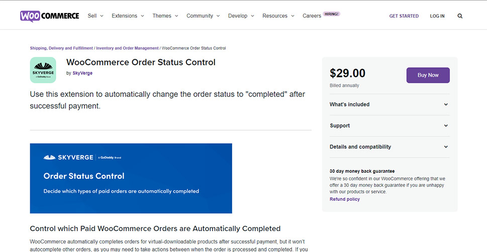 WooCommerce Order Status Control