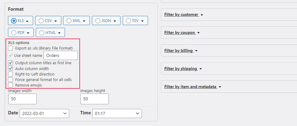 XSL Options