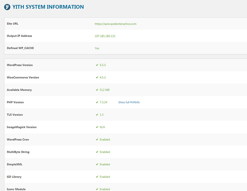 YITH System Information