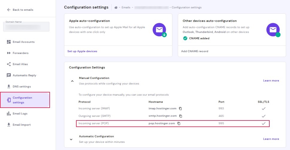 Configuration Settings