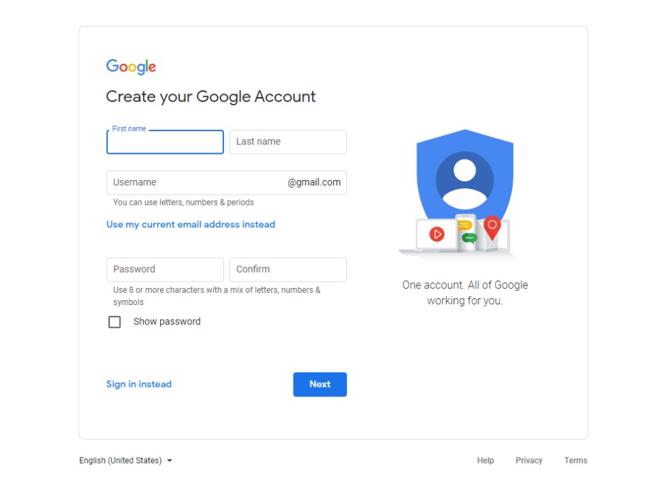 Create Google Account