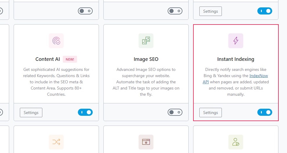 Instant Indexing