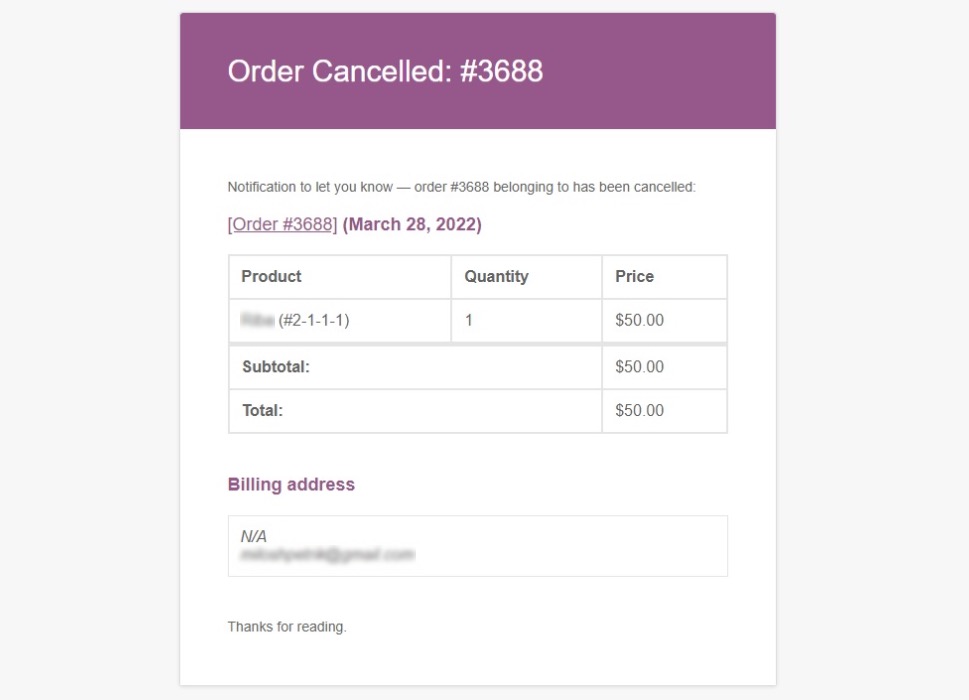 Order Cancelled