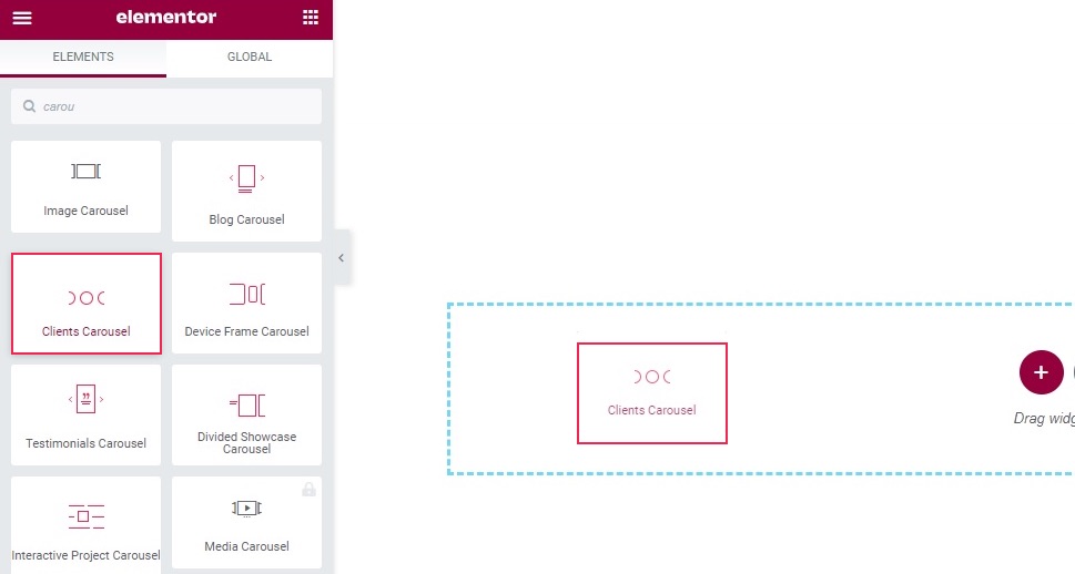 Drag Client Carousel Element