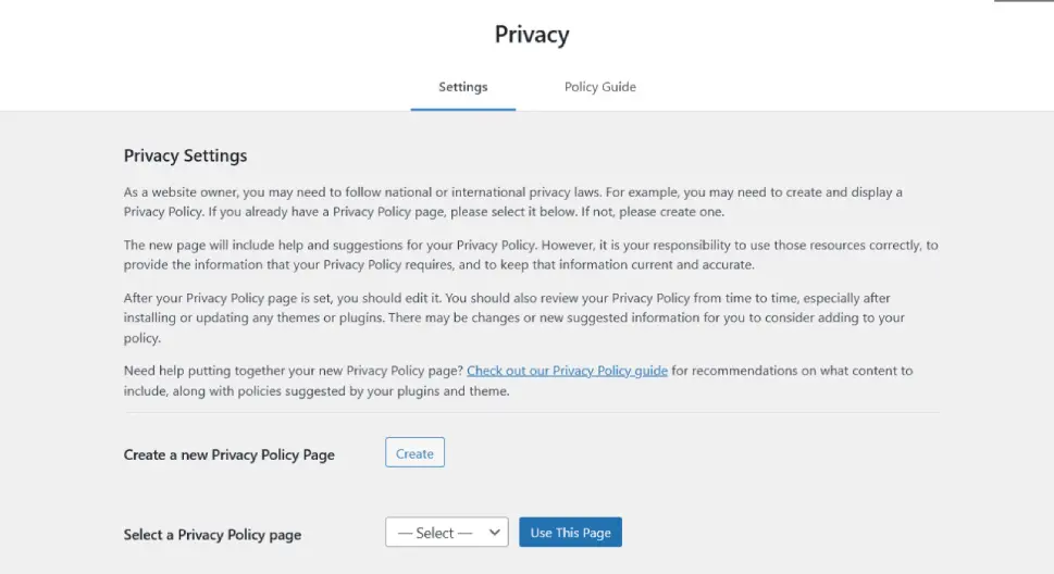 Privacy Settings