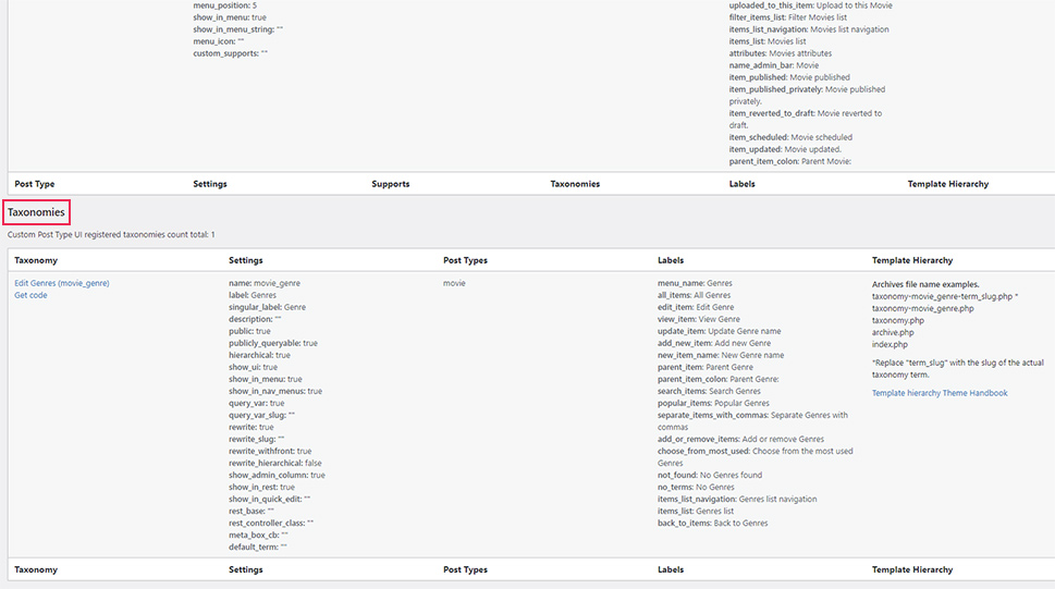 Taxonomies