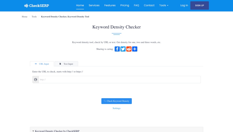 Keyword Density Checker by CheckSERP