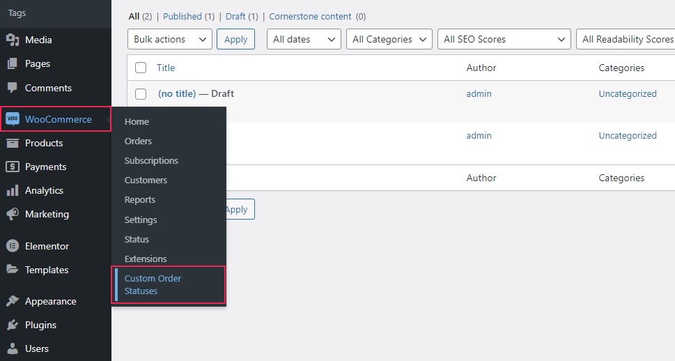 WooCommerce Custom Order Statuses