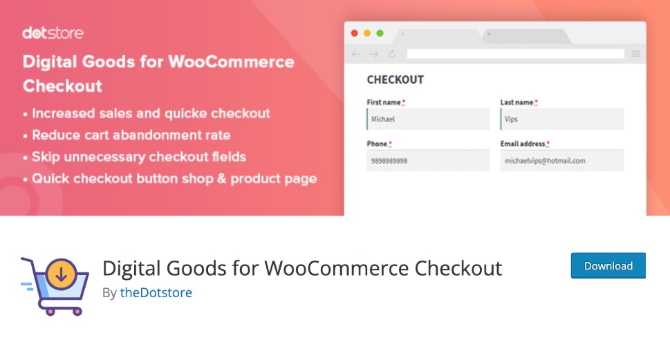 Digital Goods for WooCommerce Checkout