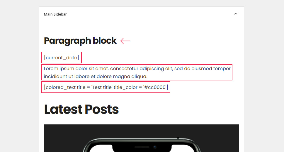 Paragraph Block Widget