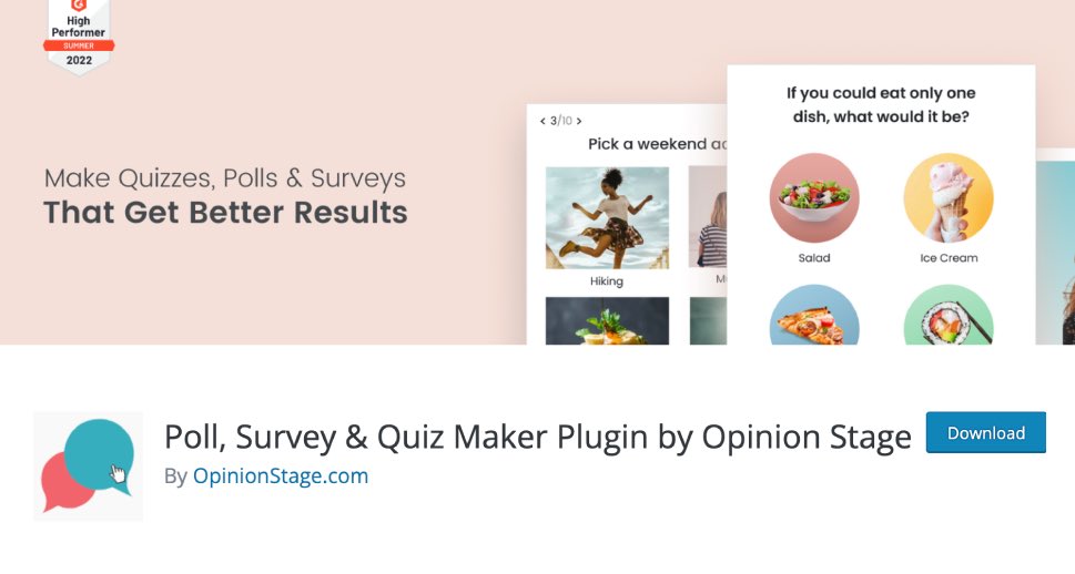 Poll, Survey & Quiz Maker Plugin by Opinion Stage