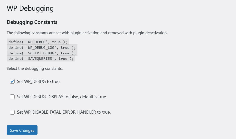 Debugging Constants