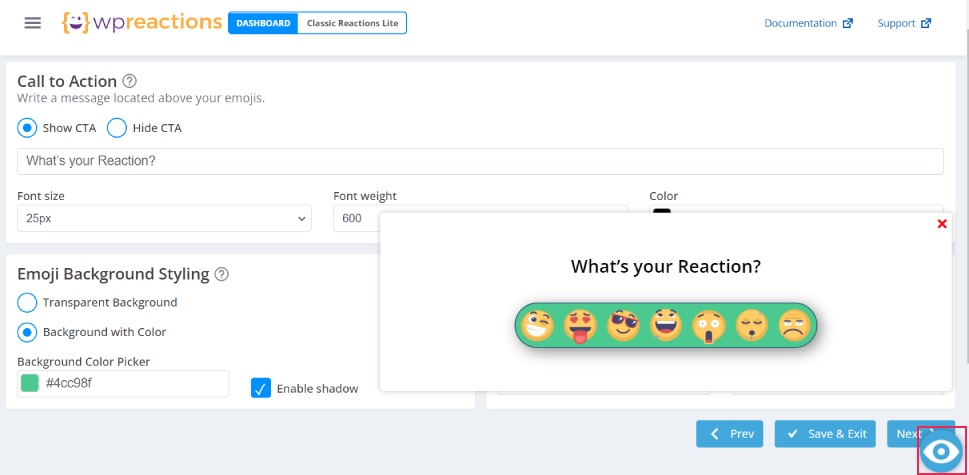WP Reactions Preview